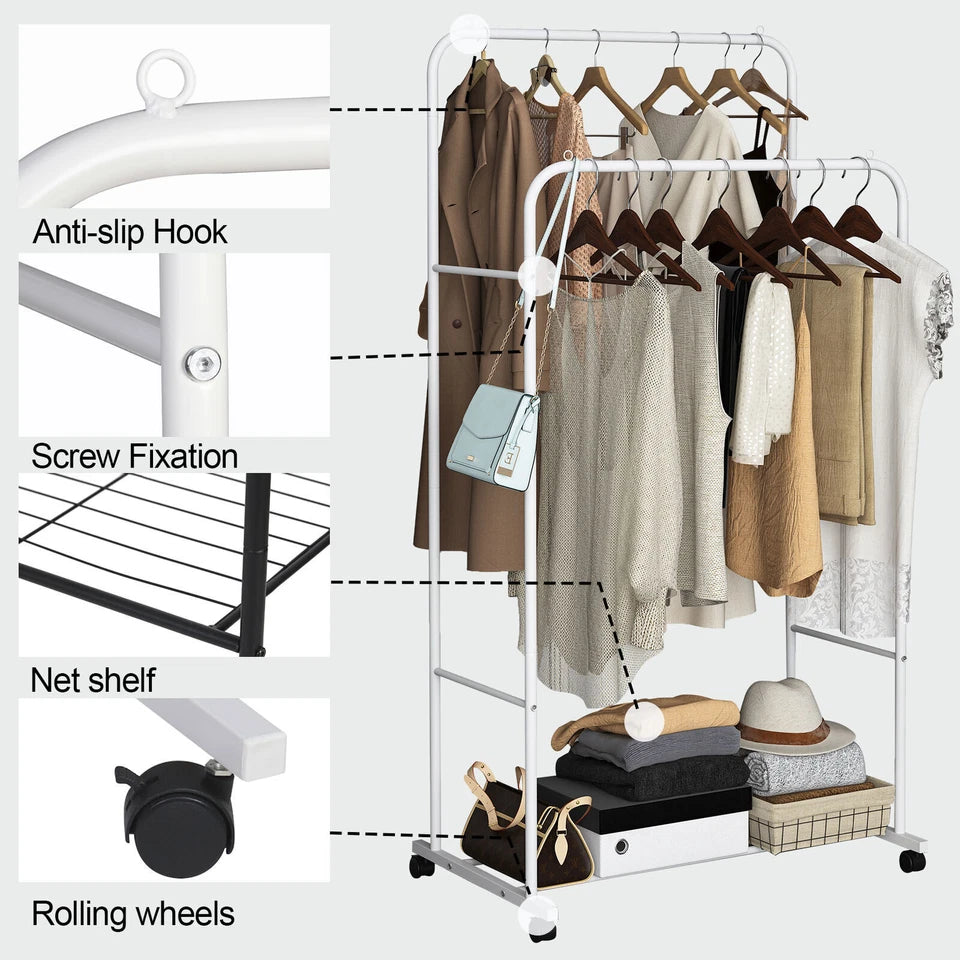 Metal Garment Display Rolling clothes Rail