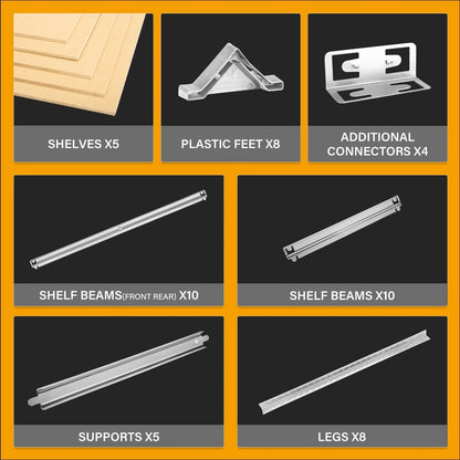 5-Tier Garage Shelf 1.5M Warehouse Rack