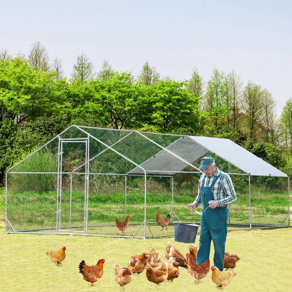3x6x1.95m Metal Walk-in Chicken Coop
