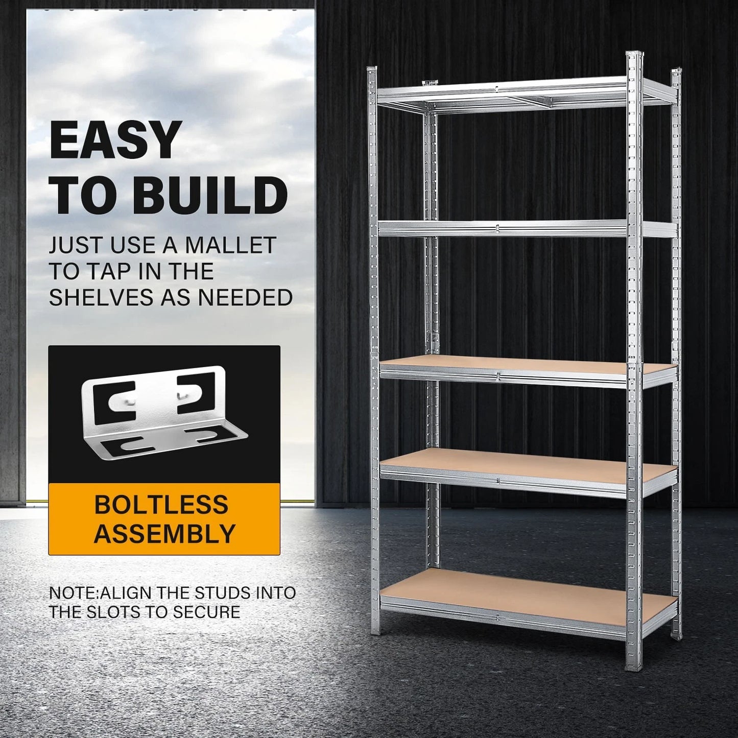 5-Tier Garage Shelf 1.5M Warehouse Rack
