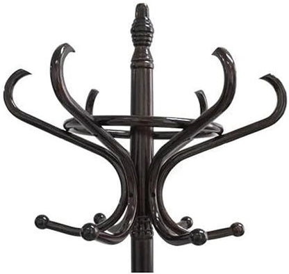 Wooden Coat Rack with Hat & Umbrella Stand