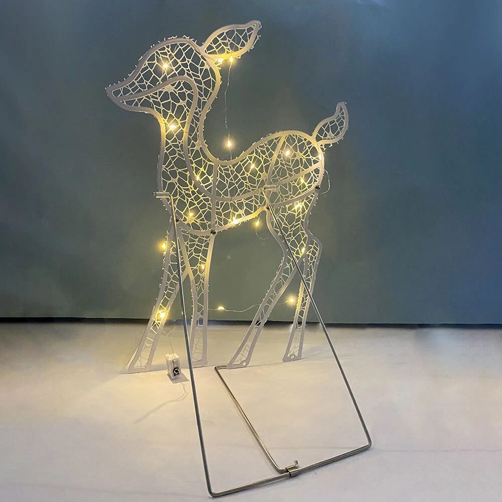 3PCS Christmas Iron Reindeer Elk Led Light Decoration