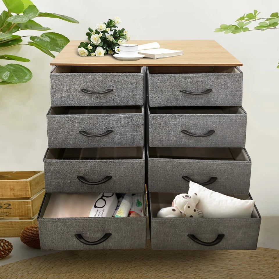 Chest of Drawers Storage Cabinet Tower Dresser Wood Top
