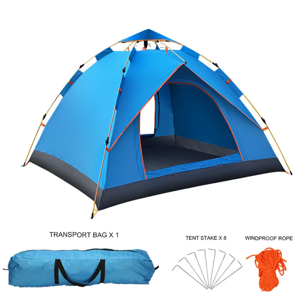 Instant Camping Tent 4 Person Auto Pop up Family Hiking Dome Waterproof Shelter