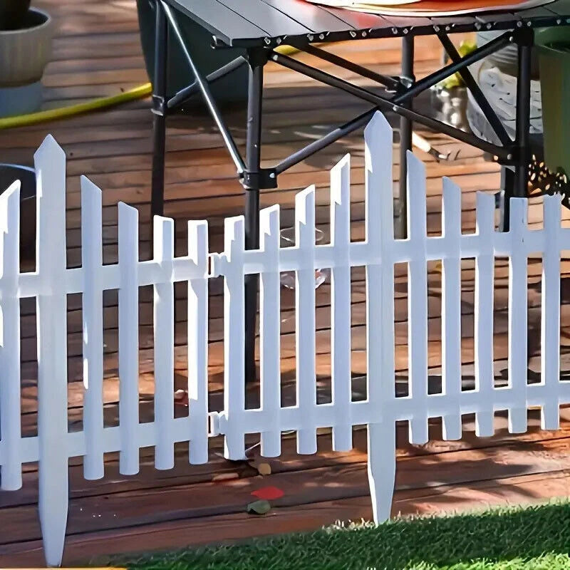 12pcs White Plastic Garden Fence