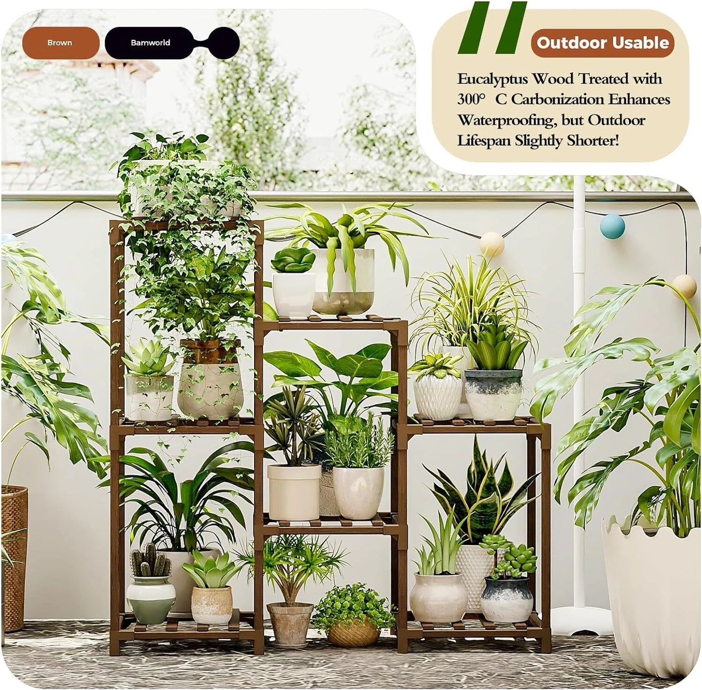 Plant Stand Indoor Plant Shelf Outdoor Wood Plant Rack