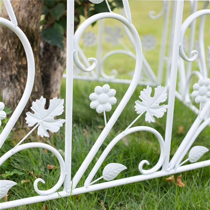 5x Iron White Fence Community Garden Edging Panels