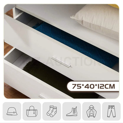 3 Door 2 Drawer Mirrored Wardrobe Cabinet 4 Storage Shelves