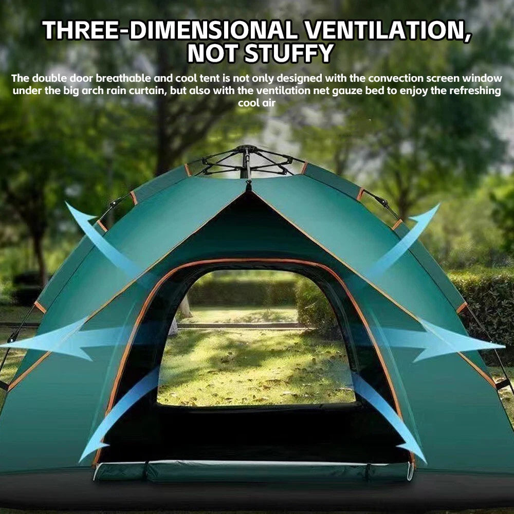 Instant Camping Tent 4 Person Auto Pop up Family Hiking Dome Waterproof Shelter