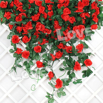 2.4m Artificial Silk Rose Flowers Fake Vine