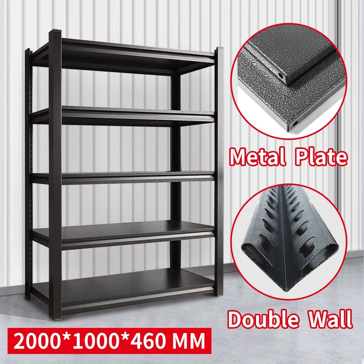 Metal Garage Shelving Warehouse Rack 2Mx1Mx0.46M