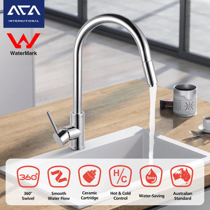 Brass Pull Out Kitchen Sink Mixer Tap Swivel Basin Faucet