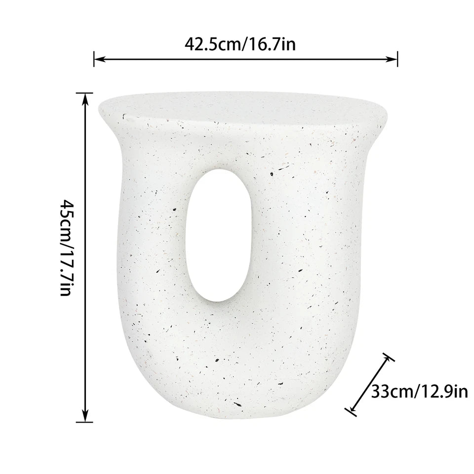 Stylish U-Shaped Geometric Side Table