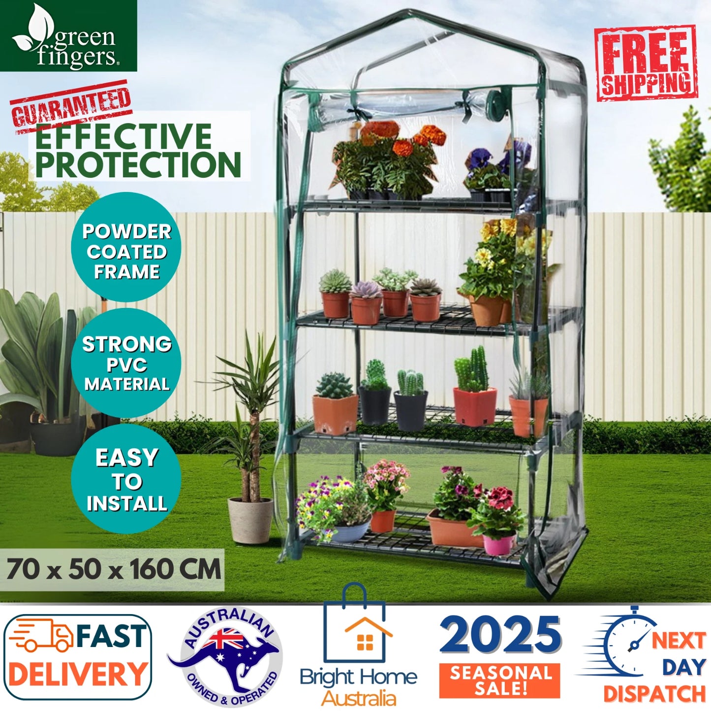 Small Greenhouse Hot House Shade Protect Seedlings Portable PVC Grow House Shelf