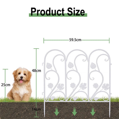 5x Iron White Fence Community Garden Edging Panels