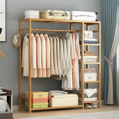 Open Wardrobe Bamboo Clothes Rail