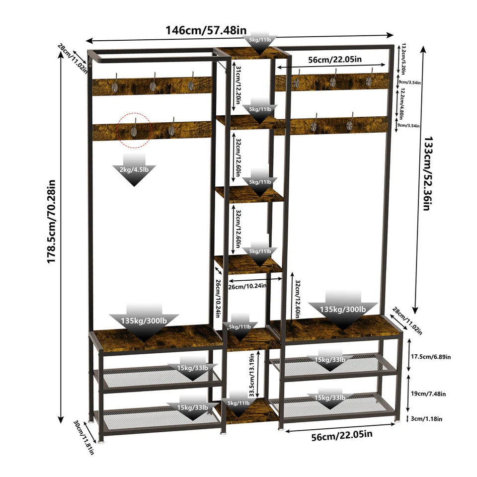 Industrial Entryway Coat Rack