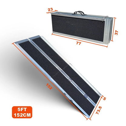 Multi folding Wheelchair Ramp 272kg Rated Portable Non-Slip