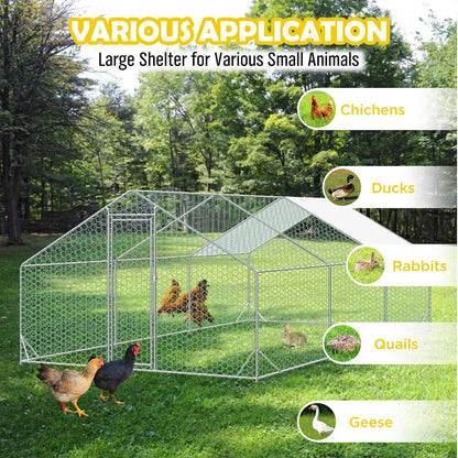 3x6x1.95m Metal Walk-in Chicken Coop