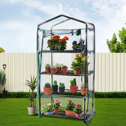 Small Greenhouse Hot House Shade Protect Seedlings Portable PVC Grow House Shelf