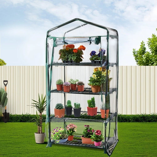 Small Greenhouse Hot House Shade Protect Seedlings Portable PVC Grow House Shelf