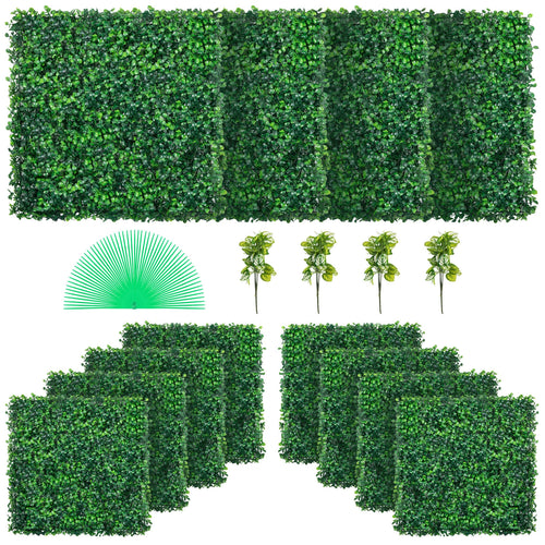 12x Artificial Plant Walls Panels 50*50cm Boxwood Hedge Grass Mat Fence