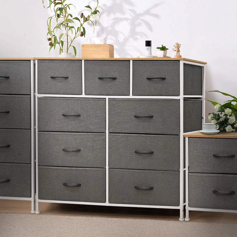 Chest of Drawers Storage Cabinet Tower Dresser Wood Top