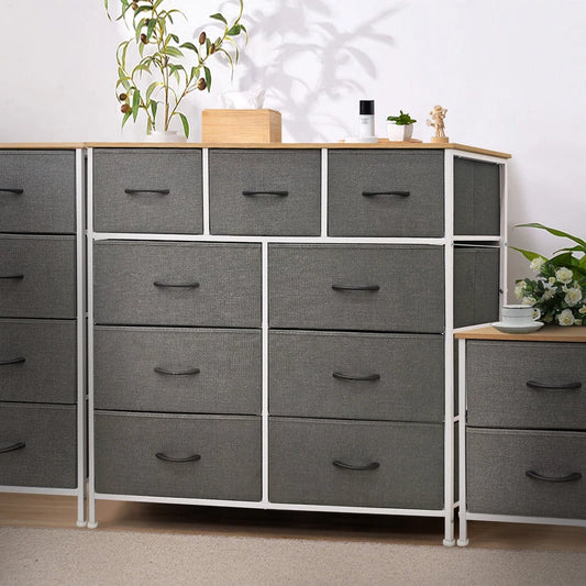Chest of Drawers Storage Cabinet Tower Dresser Wood Top