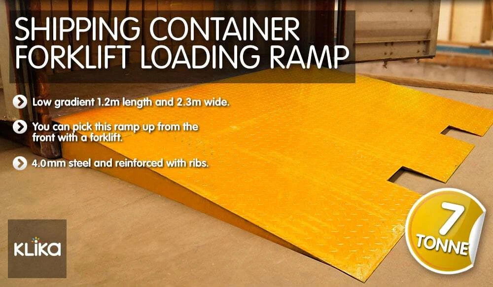 NEW 7000kg CARGO SHIPPING CONTAINER FORKLIFT LOADING RAMP STEEL 1.2M