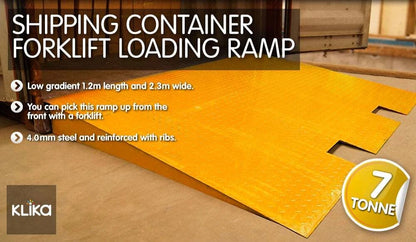 NEW 7000kg CARGO SHIPPING CONTAINER FORKLIFT LOADING RAMP STEEL 1.2M