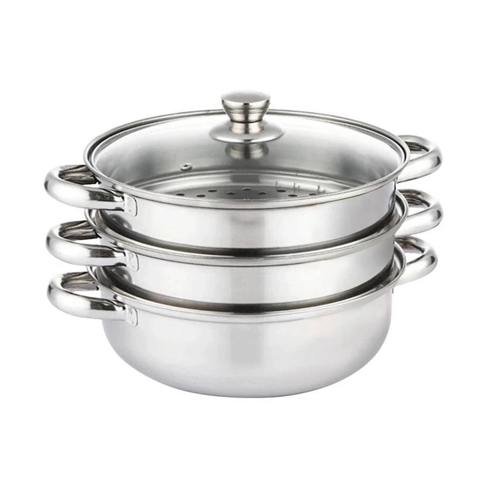 Stainless Steel Steamer Kitchen Pot Tool 3 Tier