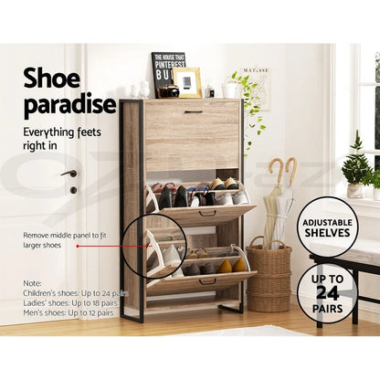 Wooden Shoe Rack Storage Cabinet
