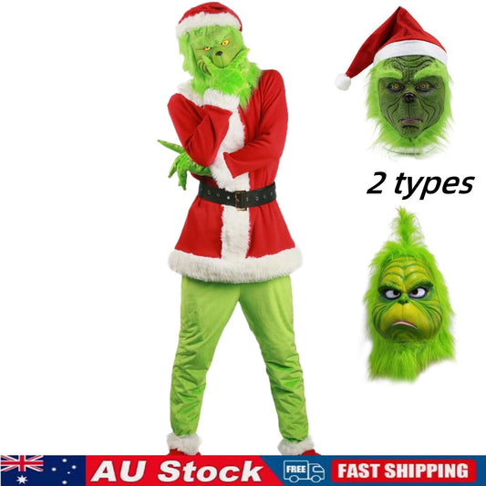 7Pcs Adults The Grinch Costume Xmas Party