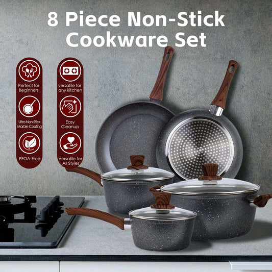 8 PCS Cookware Set Kitchen Stainless Steel