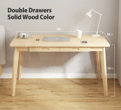 80cm Birch Wooden Computer Desk