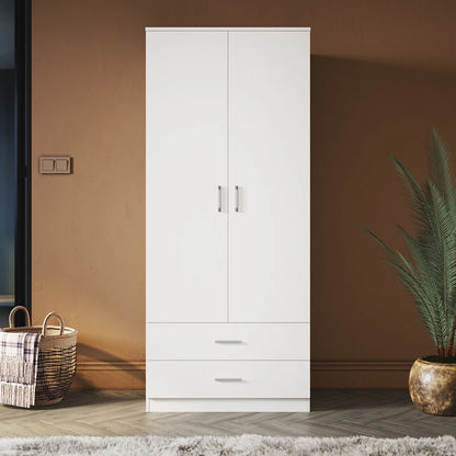 Wooden Wardrobe 2 Door 2 Drawer