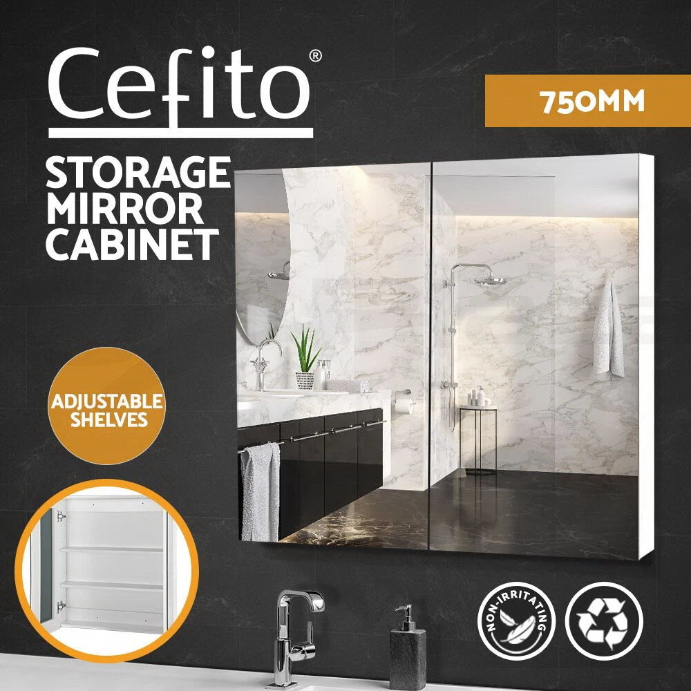 Cefito Bathroom Mirror Cabinet 750x720mm