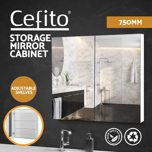 Cefito Bathroom Mirror Cabinet 750x720mm