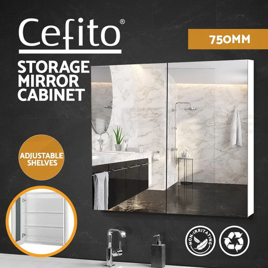 Cefito Bathroom Mirror Cabinet 750x720mm