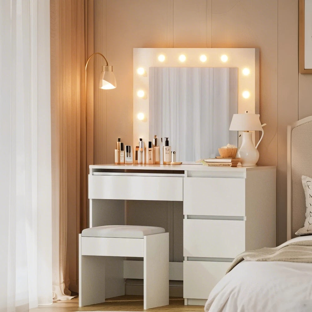 LED Dressing Table Makeup Vanity Set with Mirror