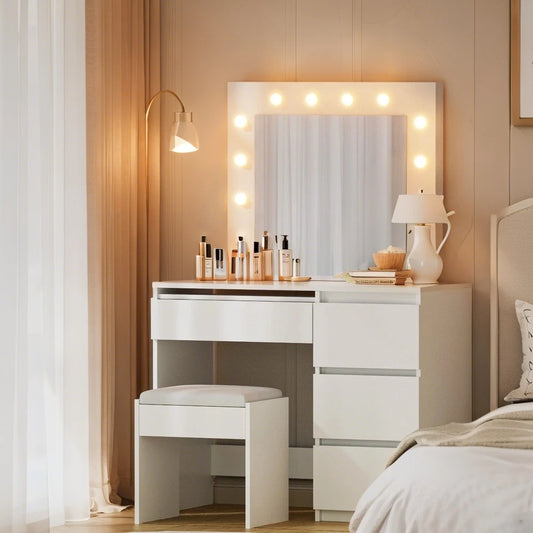 LED Dressing Table Makeup Vanity Set with Mirror