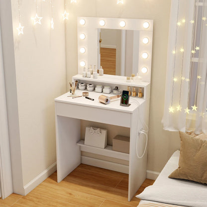Vanity Desk Makeup Table w/ 3 Light Modes