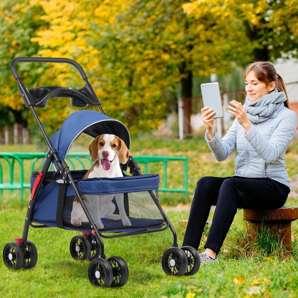 Foldable Pet Stroller Dog Cat Carrier