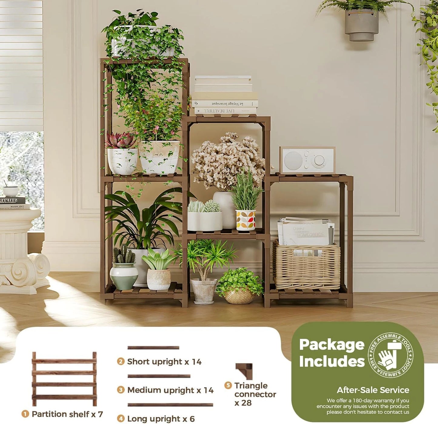 Plant Stand Indoor Plant Shelf Outdoor Wood Plant Rack