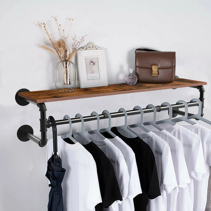 2-Pipe Super Sturdy Garment Rack with Top Shelf