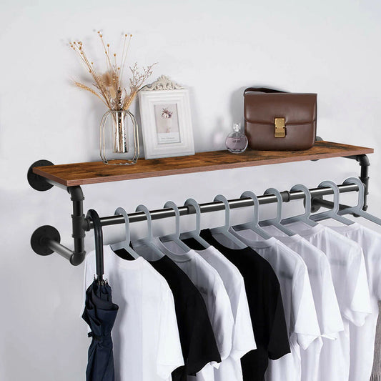 2-Pipe Super Sturdy Garment Rack with Top Shelf