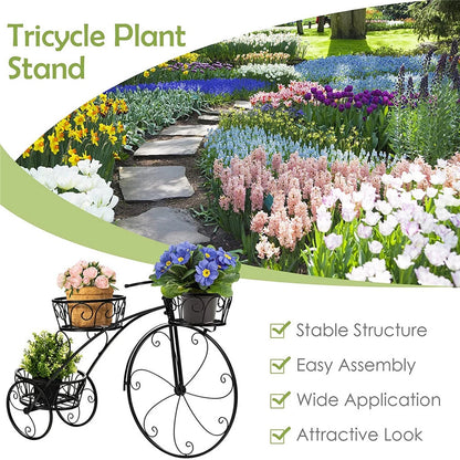 Tricycle Plant Stand Flower Pot Cart Holder
