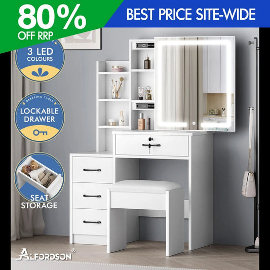 Dressing Table Stool Set Makeup Mirror Vanity