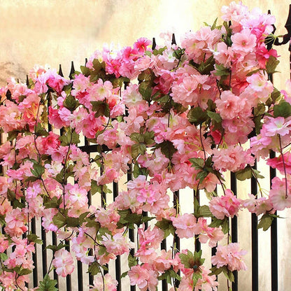 2.1M Artificial Silk Sakura Flowers Fake Vine Ivy