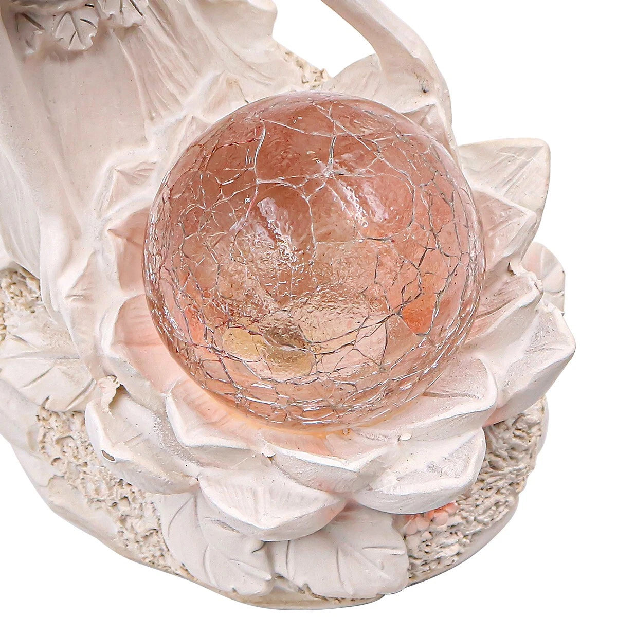 Solar Powered Garden Ornament Flower Fairy Statue Light Decoration Sculpture